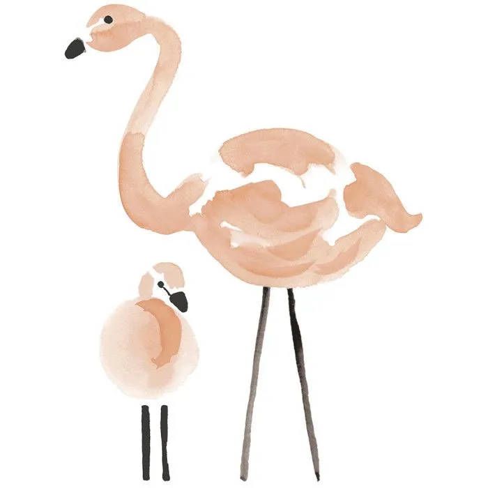 Sticker Lilipinso Flamands Roses 64 x 85 cm-0