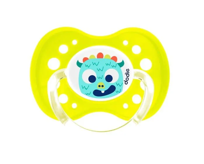 Sucette Dodie - 6012580 -Sucette Anatomique +18 mois FLUO MONSTRES A60 Coloris aleatoire-0