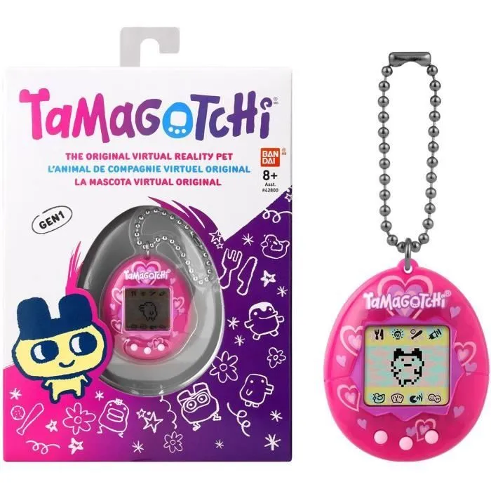 BANDAI - Tamagotchi - Tamagotchi original - Lots of love - animal électronique virtuel avec écran couleur, 3 boutons et jeux --0