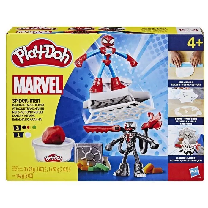 Play-Doh Spider-Man, coffret Attaque tranchante avec 2 figurines flexibles, 7 accessoires et pâte à modeler, dès 4 ans, Marvel-8