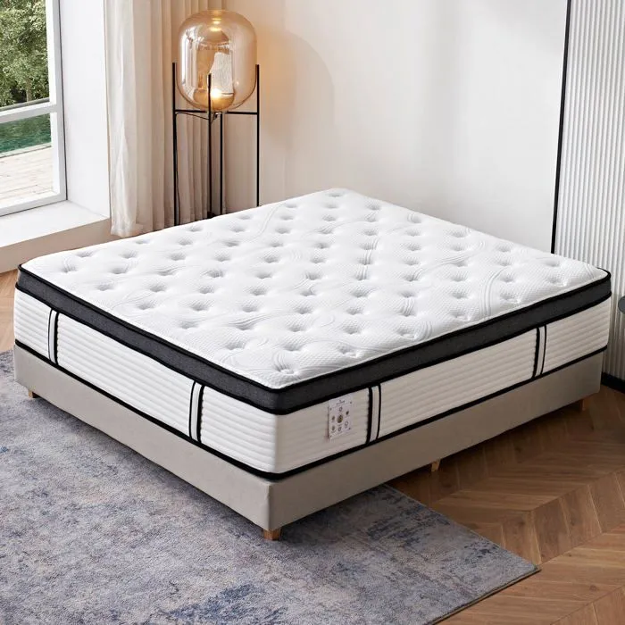 Matelas Grand View 140x190 by Sampur | Épaisseur 26cm - Mémoire de Forme - Ressorts Ensachés - Latex Naturel - Confort & Longévité-0