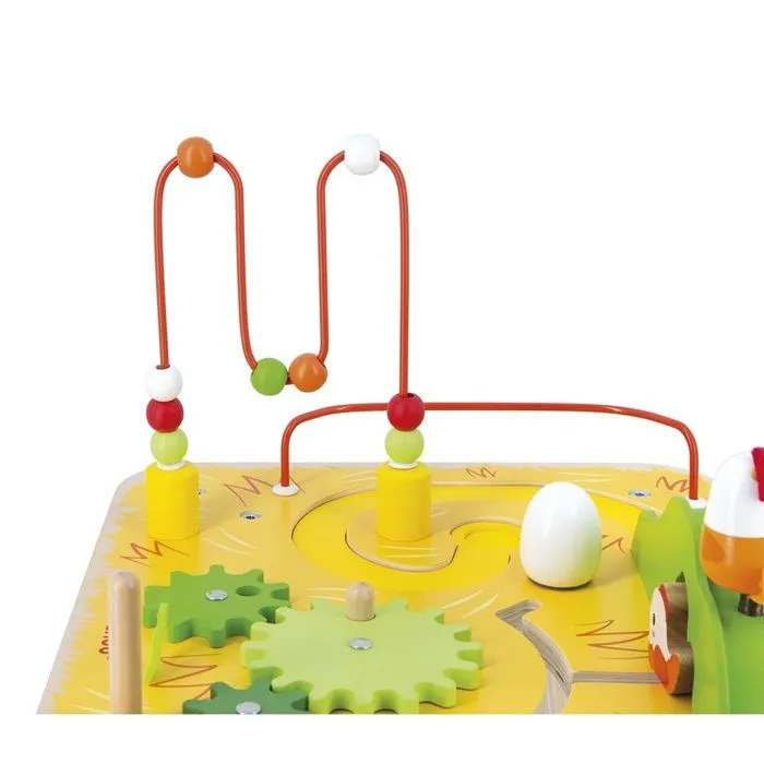 Table d'éveil - Janod - Ferme - 7 activités - Bois - 12 mois et plus-4