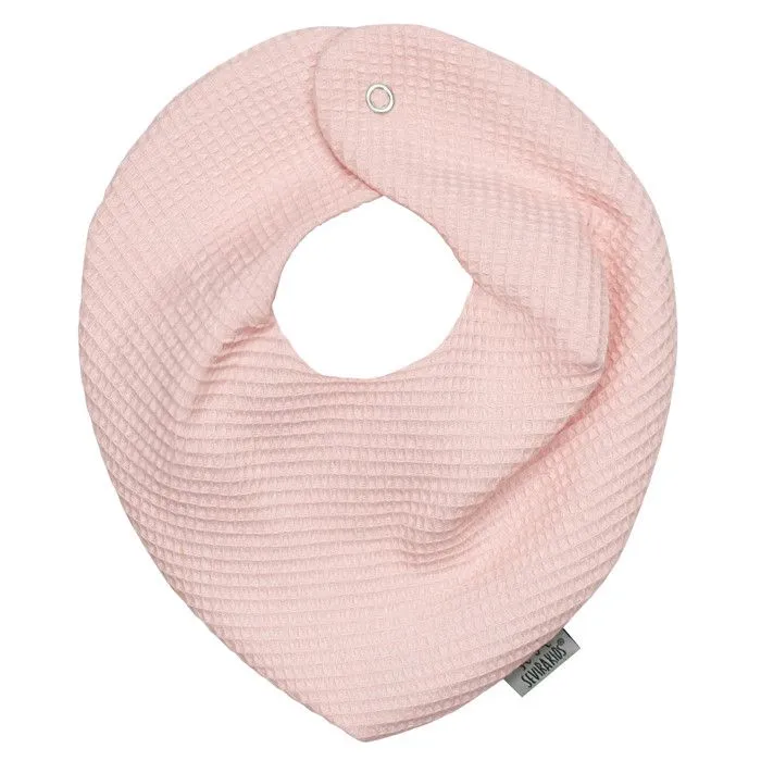 Bavoir bandana en nid d'abeille Naissance Rose-0