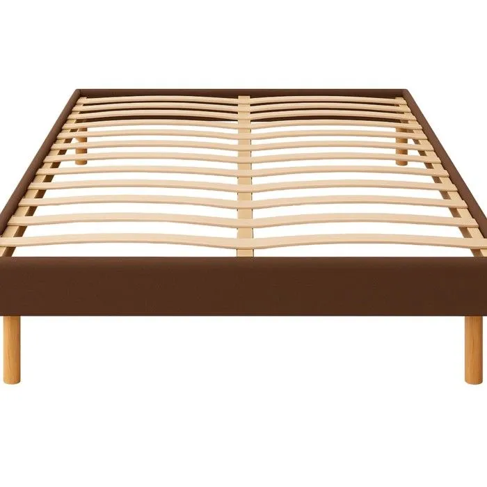 gregory - Solide et Confortable Sommier Tapissier marron Pieds en 20 cm pour matelas en 140x190 - 2 x 13 Lattes - Mo-1