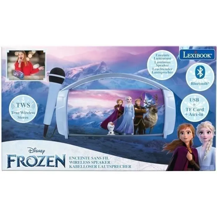Enceinte Bluetooth® Sans-Fil Lumineuse avec Micro La Reine des Neiges-4