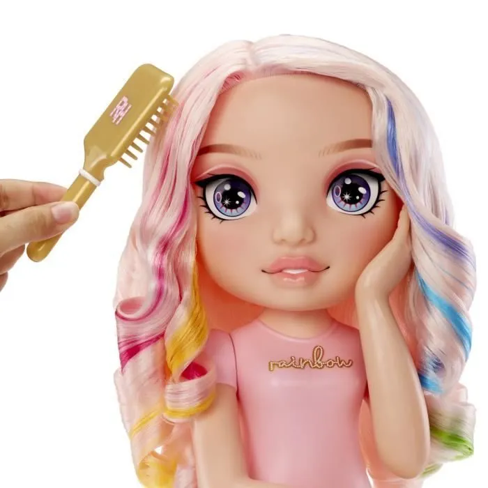Rainbow High - Tête à coiffer Bella - 33cm - Colorer ongles et cheveux - Utilise les produits pour toi - Dès 4 ans-1