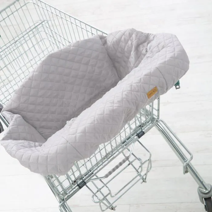 Protège Siège Chariot Caddie pour Bébé ROBA Style - Housse de Caddy avec Sac de Transport - Gris Clair-0