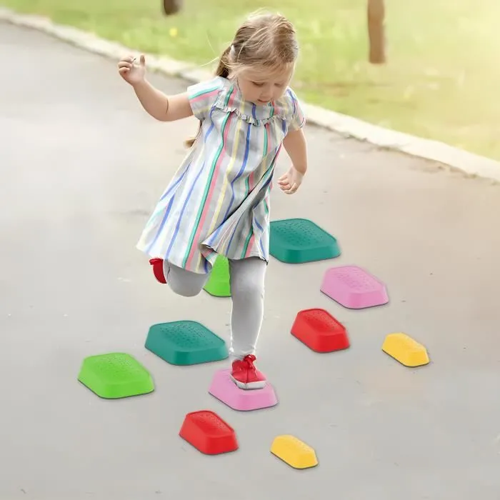 Ensemble de Pierres d'Équilibre - UISEBRT - 5 pièces - Multicolore - Charge max 80 kg - Pour enfants 3-9 ans-2