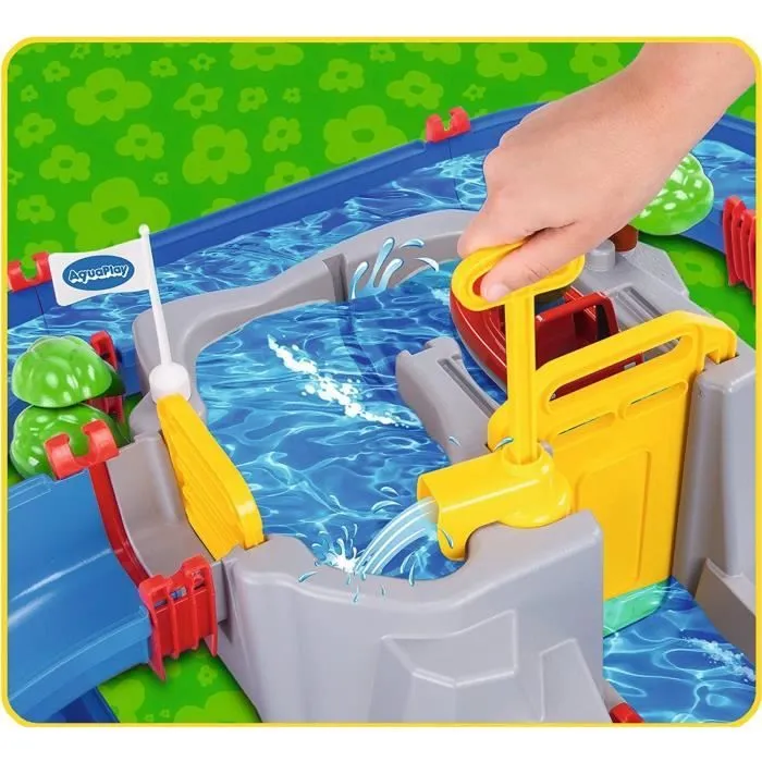Smoby - Circuit de jeu d'eau AquaPlay - Mountain Lake - 2 bâteaux + 3 figurines animaux - Fabriqué en Allemagne - Dés 3ans-2