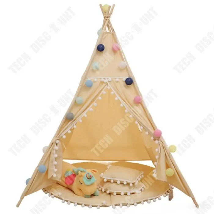 TD® Tente de camping pour enfants, maison de jeu intérieure, petite maison, château de princesse, tente de pique-nique en plein air-0
