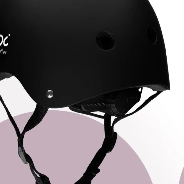 MoMi MIMI - Casque Enfant Vélo Scooter - tour de tête 47-58 cm - ABS EPS - mentonnière réglable - Noir mat-1