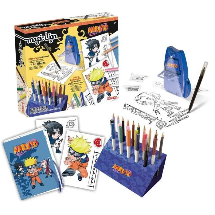 Magic Lign - LANSAY - Coffret Repro Naruto - 100 illustrations - Dès 7 ans-0