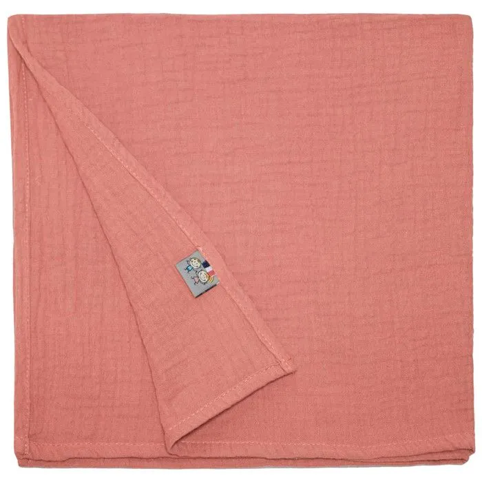 Lange en gaze de coton Jeanne 60x60 cm Terracotta-0