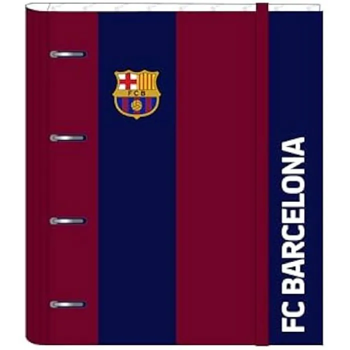 Classeur 4 anneaux de 35 cm F.C. Barcelona - SAFTA - Bleu - Enfant - Compatible A4-0