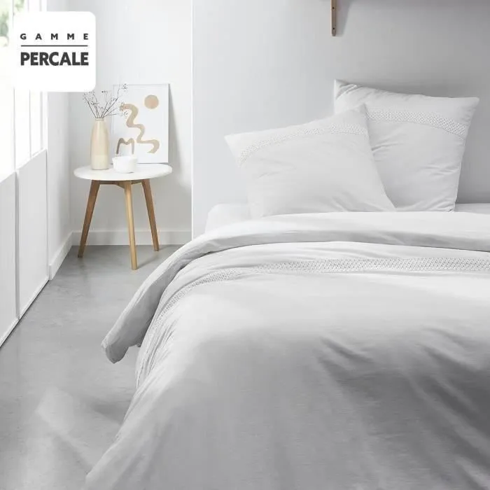 Housse de couette Maison Lefebvre HC Macrame Coton Percale 220x240 cm + 2 TO 63x63-0