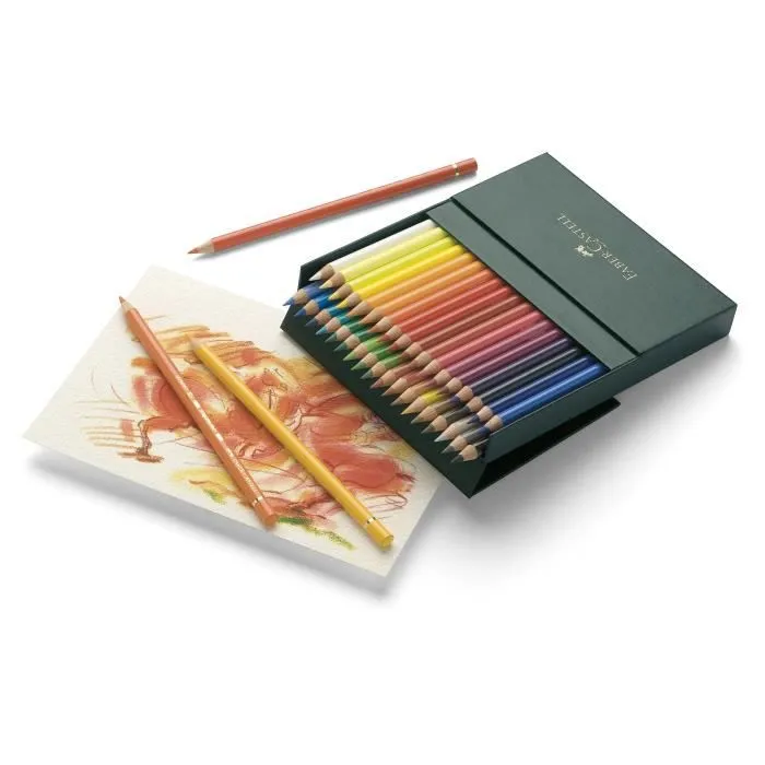 Crayons Polychromos - FABER-CASTELL - Coffret de 36 - Mine Ø 3,8 mm - Bois de cèdre rose - Vernis écologique-2