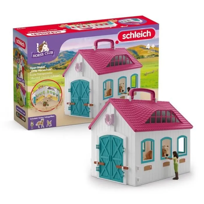 Coffret Écurie Transportable SCHLEICH 42703 Horse Club, Dès 4 ans-0