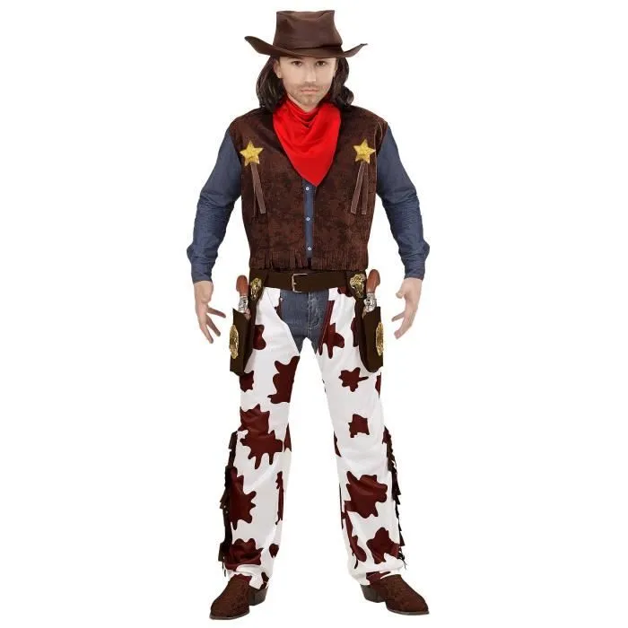 Déguisement cow boy texas rangers - WIDMANN - Enfant - Noir - Gilet, Bandana, Chapeau et Pantalon Chaps-0