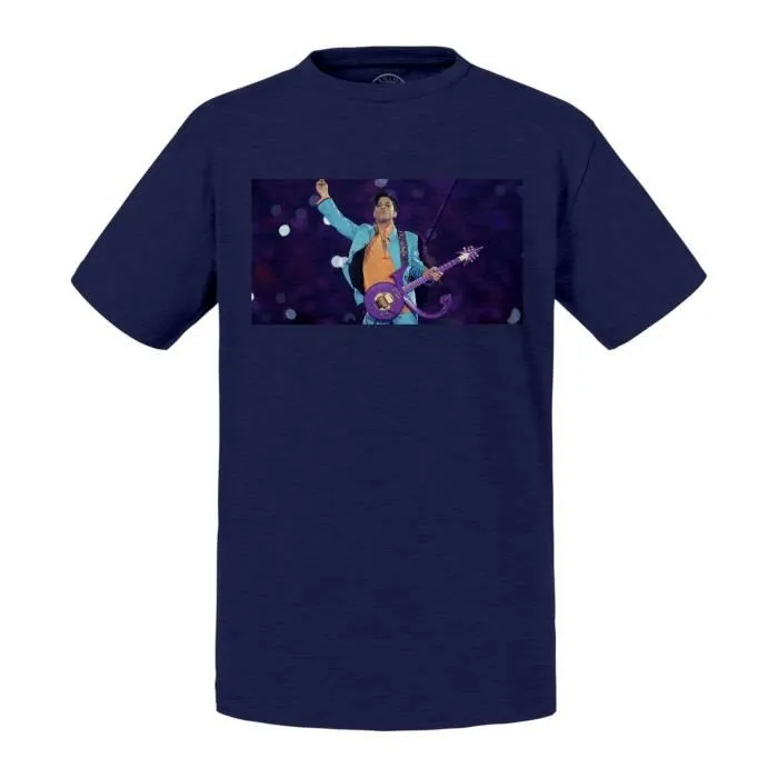 T-shirt Enfant Bleu Prince Live Super Bowl Chanteur Funk Pop Star Celebrite-0