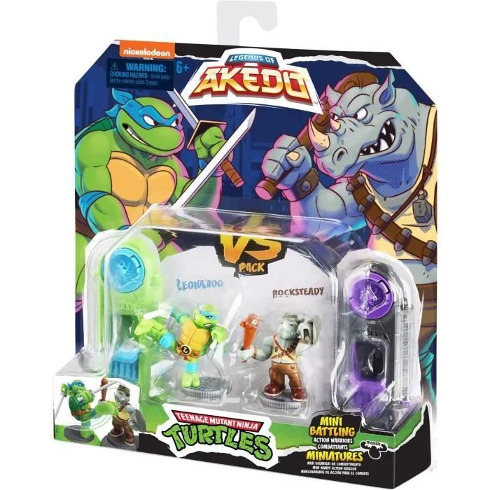 Coffret Tortues Ninja Leonardo vs Kraang - Akedo - Moose Toys - Armes uniques - 4 coffrets duel à collectionner-0