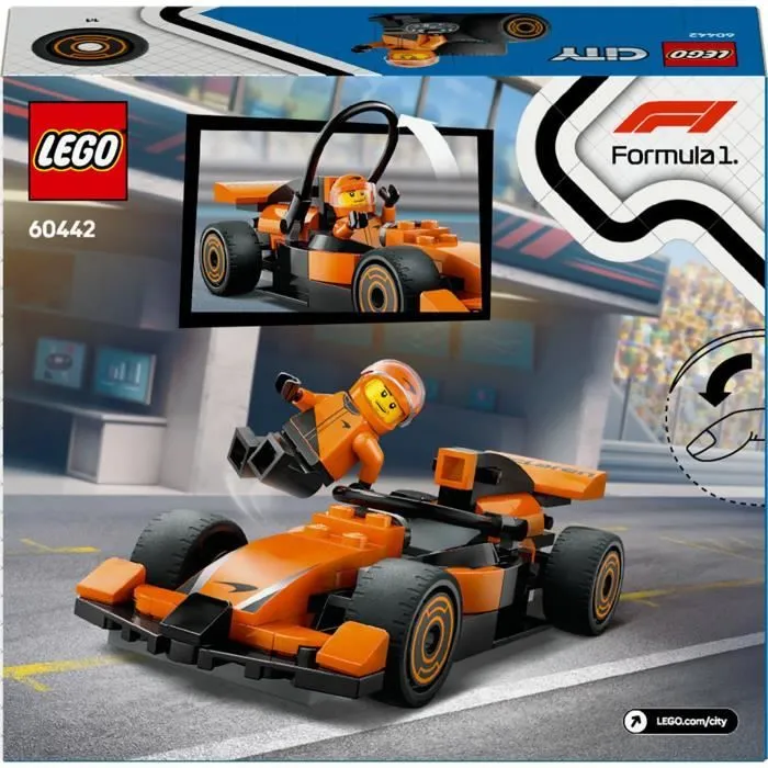 LEGO City 60442 Voiture de course McLaren avec pilote de F1 - Jouet pour garçon dès 6 ans-5