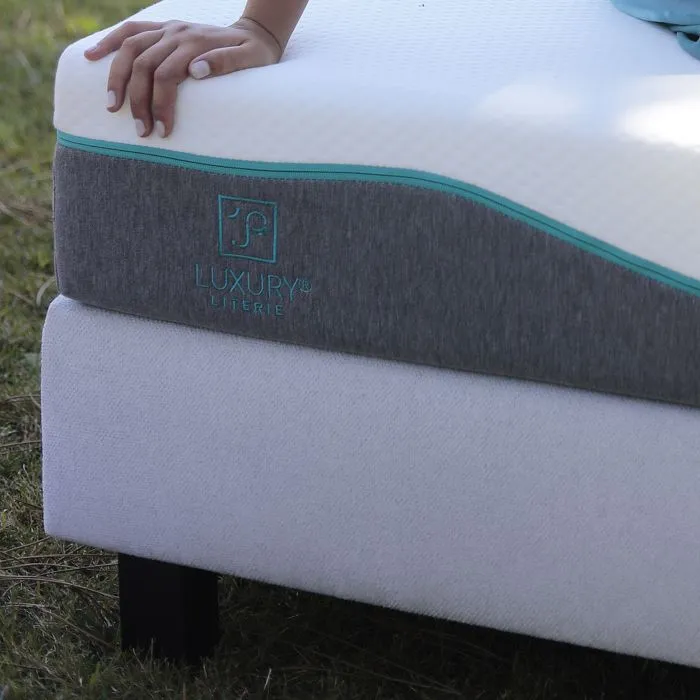 Sommier tapissier 140x200, gris, Gamme Prestige Hôtel, bois massif + pieds offerts-3
