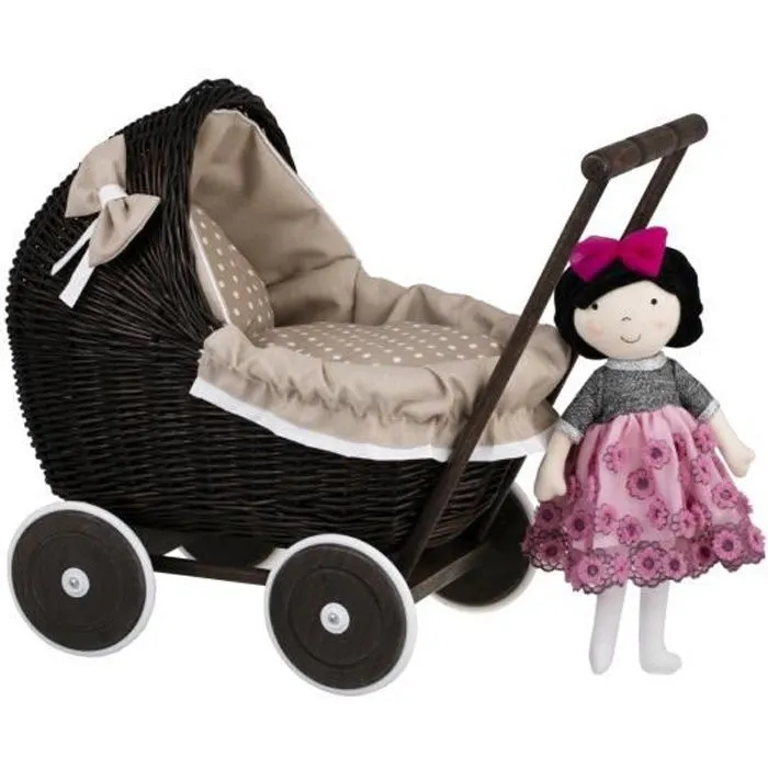 Poussette pour poupée en bois sales