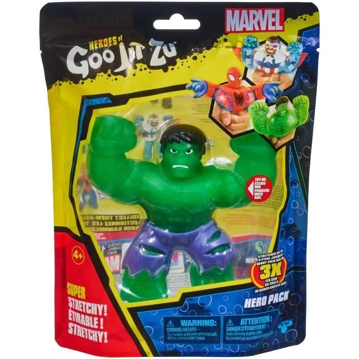 Figurine Hulk S3 - MOOSE TOYS - 11 cm - Goo Jit Zu Marvel - Vert et bleu-1