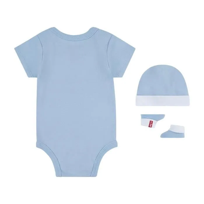 Coffret Boot Bonnet et Body - Levi's - Bébé - Bleu clair - Confort exceptionnel - Protection contre le froid-0