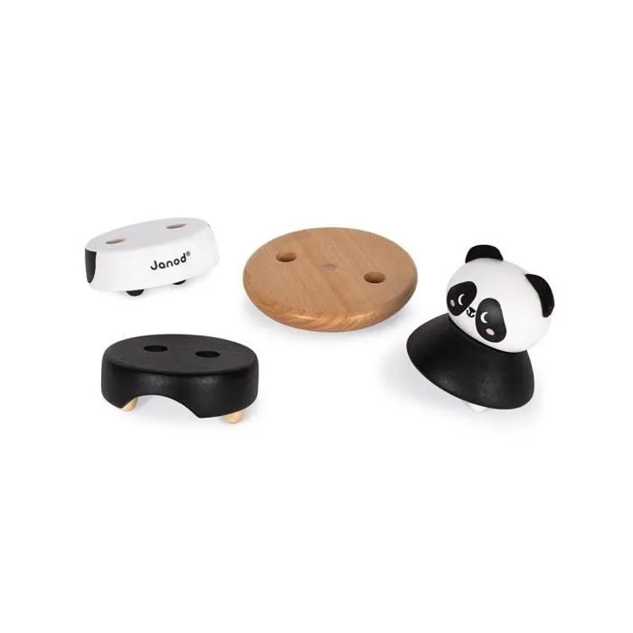 Jouet d'éveil en bois - Janod - Culbuto Panda - Noir - Mixte - Dès 12 mois-0