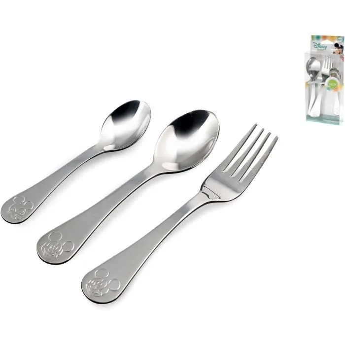 DISNEY MICKEY - Couverts inox (2 cuillères, 1 fourchette)-2