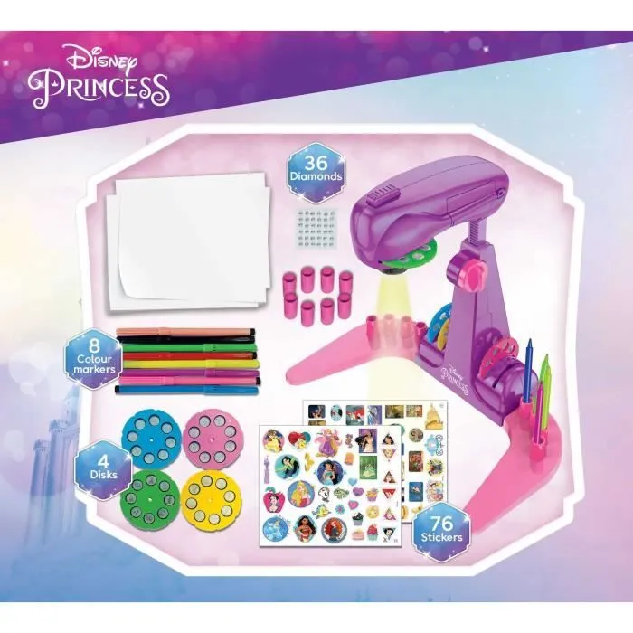 Projecteur de dessins - LISCIANIGIOCHI - PRINCESSES - Accessoires Inclus, Modèles Princesses-2