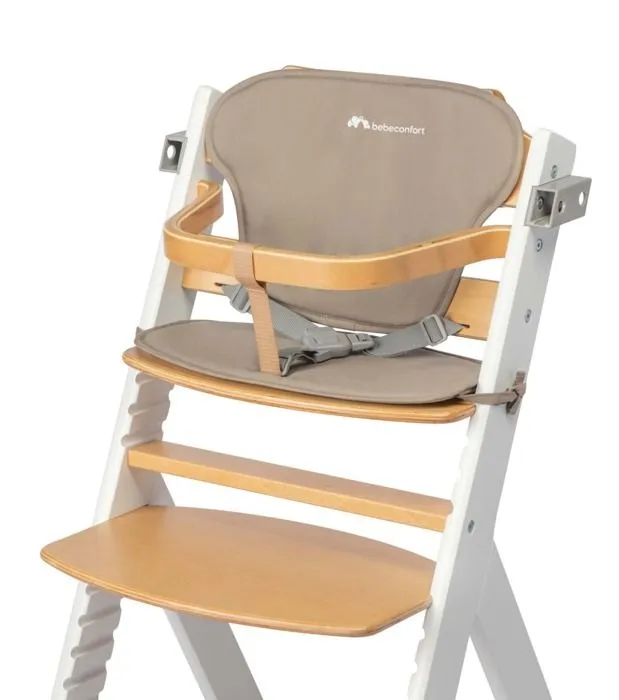 BEBECONFORT Timba + coussin, Chaise haute bébé, Chaise bois, De 6 mois à 10 ans (30kg), Light Wood Beige-4