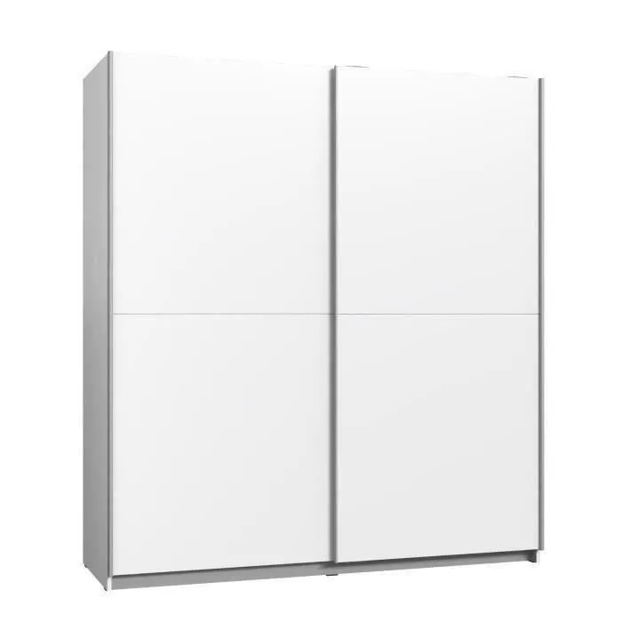 Armoire 2 portes coulissantes - Panneaux de particules - Blanc - L 170,3 x P 61,2 x H 190,5 cm - ULOS-0