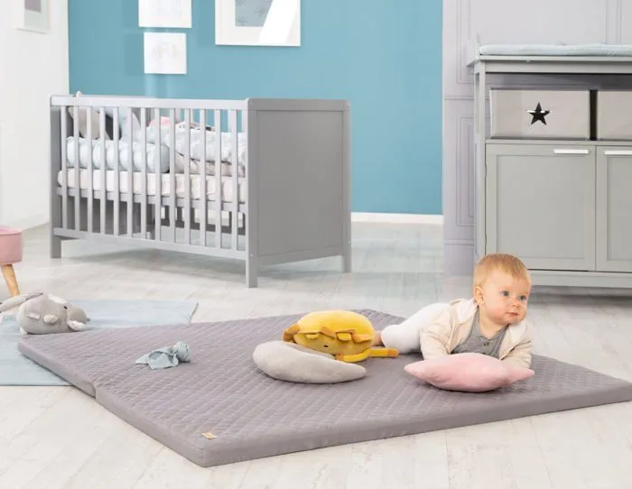 Tapis de Sol en Mousse pour Bébé - ROBA - roba Style - Gris - Pliable et Déhoussable-4
