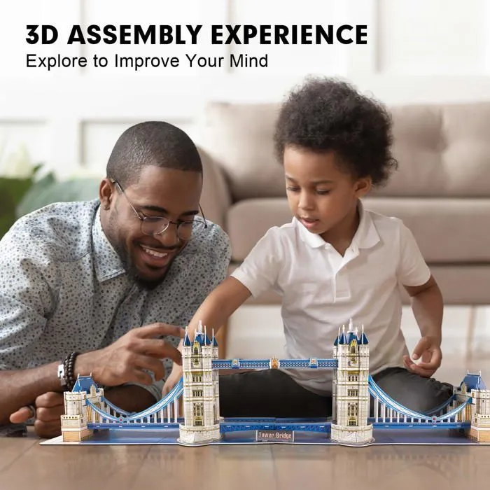 Puzzle 3D Tower Bridge Londres - CUBICFUN - 120 pièces - Architecture et monument-5