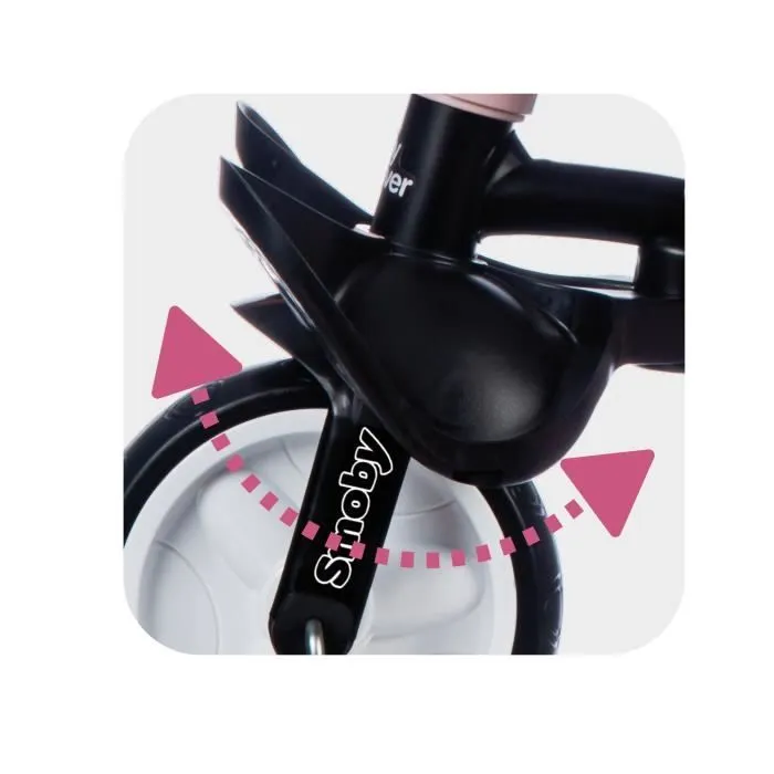 Tricycle évolutif Smoby Baby Driver Plus - Rose-8