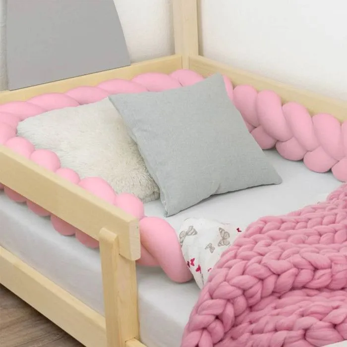 Tour de lit tressé enfant et adulte - Rose - 20 x 500 cm-0