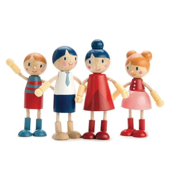 Tender Leaf Toys famille de poupées de maison de poupée 4 pièces-0