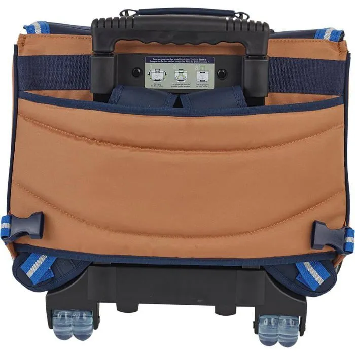 Cartable Tann's - T3CL-TCA41-BL1 - Trolley 38 cm Les Fantaisies Loan Bleu marine/Camel-1