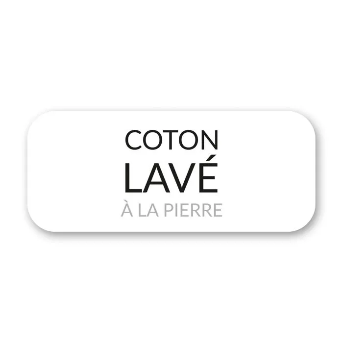 Drap housse 2 personnes 140 x 190 x 30 cm Linette coton lavé  57 fils Blanc-3