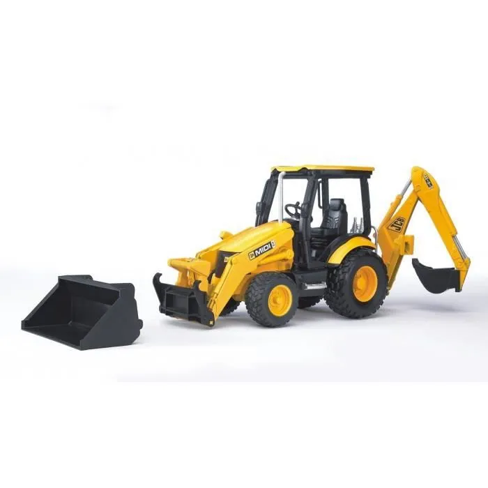 Tractopelle JCB Midi CX - BRUDER - Fonctionnel et Détachable - Jaune - Garçon - 3 ans et plus-1