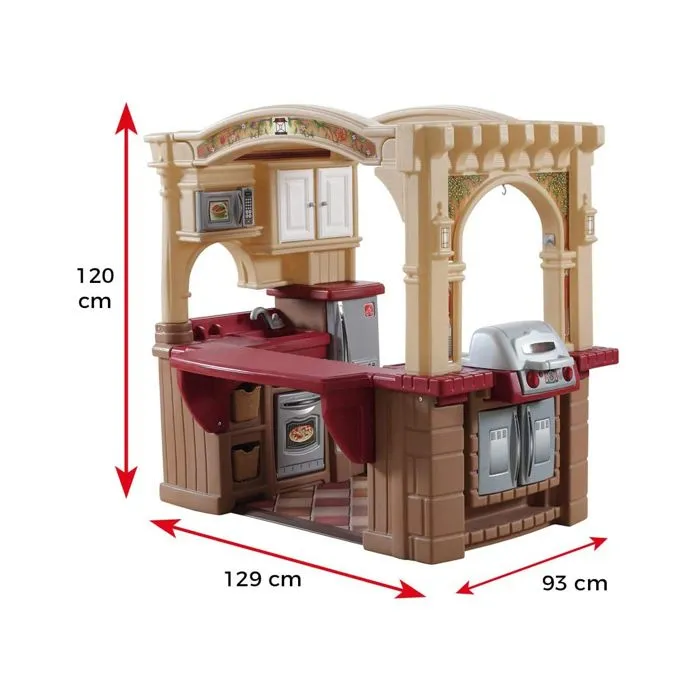 Step2 - Cuisine pour enfants Grand Walk-In Kitchen & Grill marron-beige - 103 pièces-3