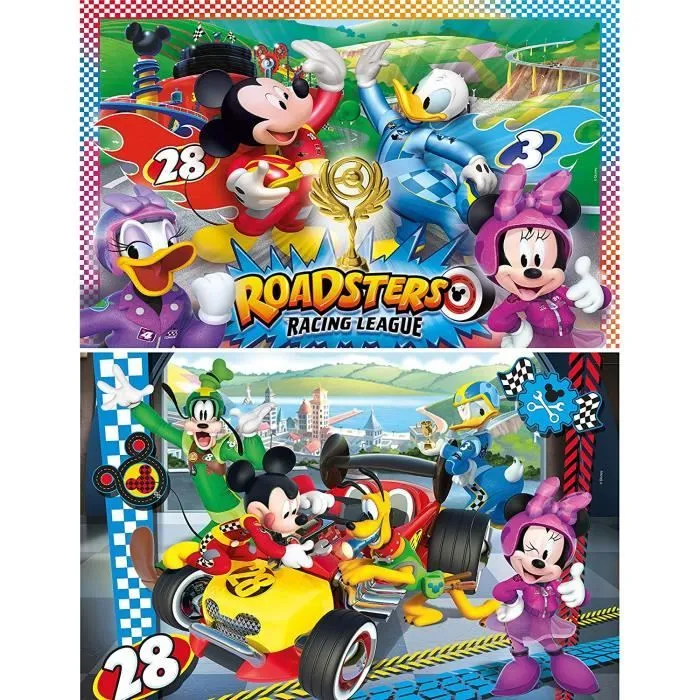 Puzzle enfant - CLEMENTONI - Mickey and the Roadster Racers - 2x20 pièces - Couleurs vives et attrayantes-1