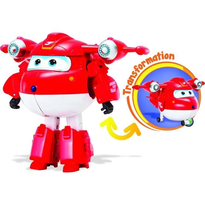 Figurine Super Wings Transforming JETT SUPERCHARGE 12 cm - Transformable & Articulée - AULDEY-1
