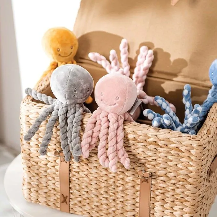 NATTOU Doudou Pieuvre Lapidou - 23 cm - 100% polyester - Rose-3