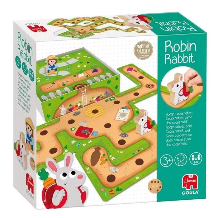 Jeu de coopération - GOULA - Robin Rabbit - 20 pièces chemin - 4 légumes - 1 fermier-0