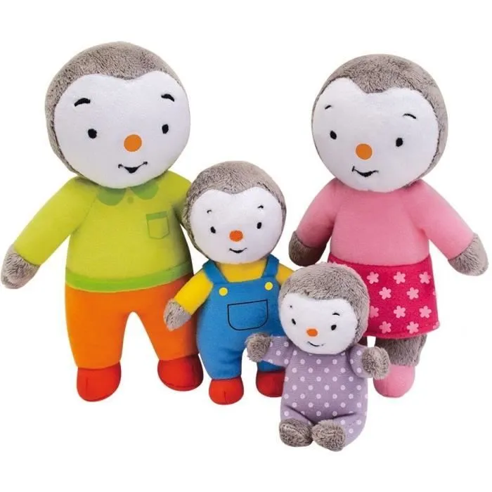Coffret famille 4 Peluches - T'Choupi - JEMINI - +/- 19 cm-1