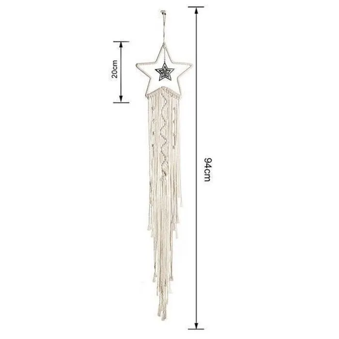Attrape-Rêve - Macramé - Etoile - Guirlande LED - 94 cm - Intérieur-2