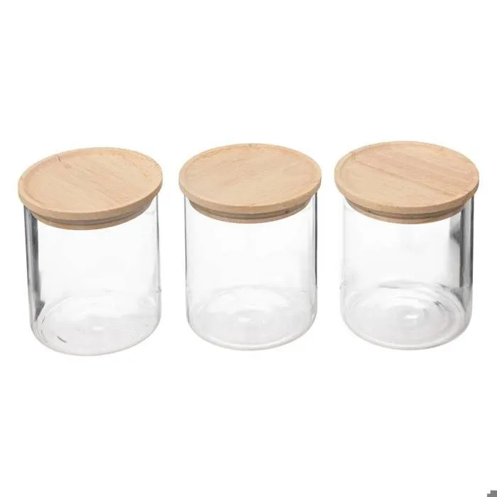 5five - set de 3 bocaux hermétiques en verre 350ml "hermet"-0